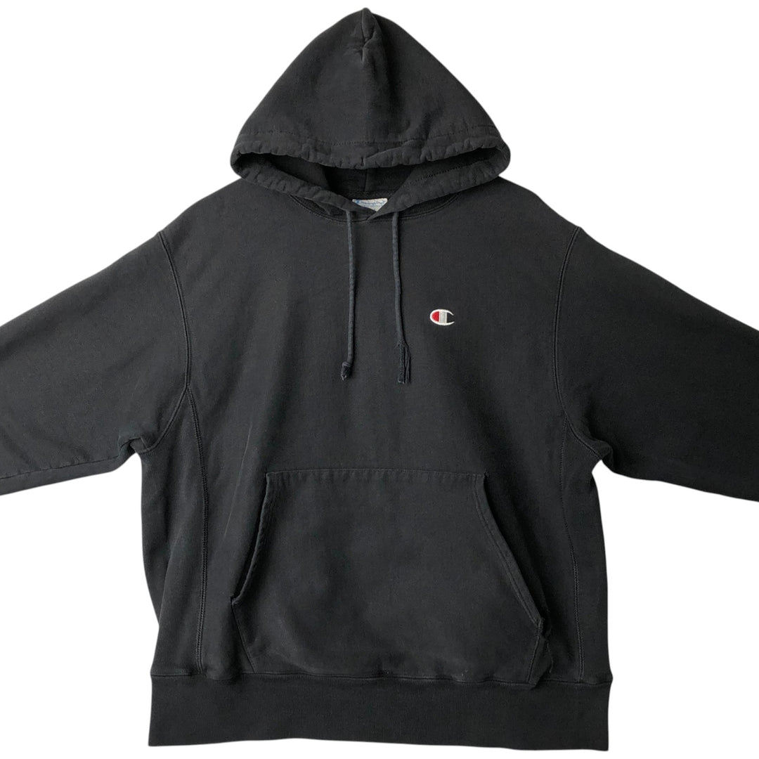 Champion REVERSE WEAVE One-Point Sweat Pullover Hoodie, Men's Size L (approx.) cotton black type Vintage Second Hand