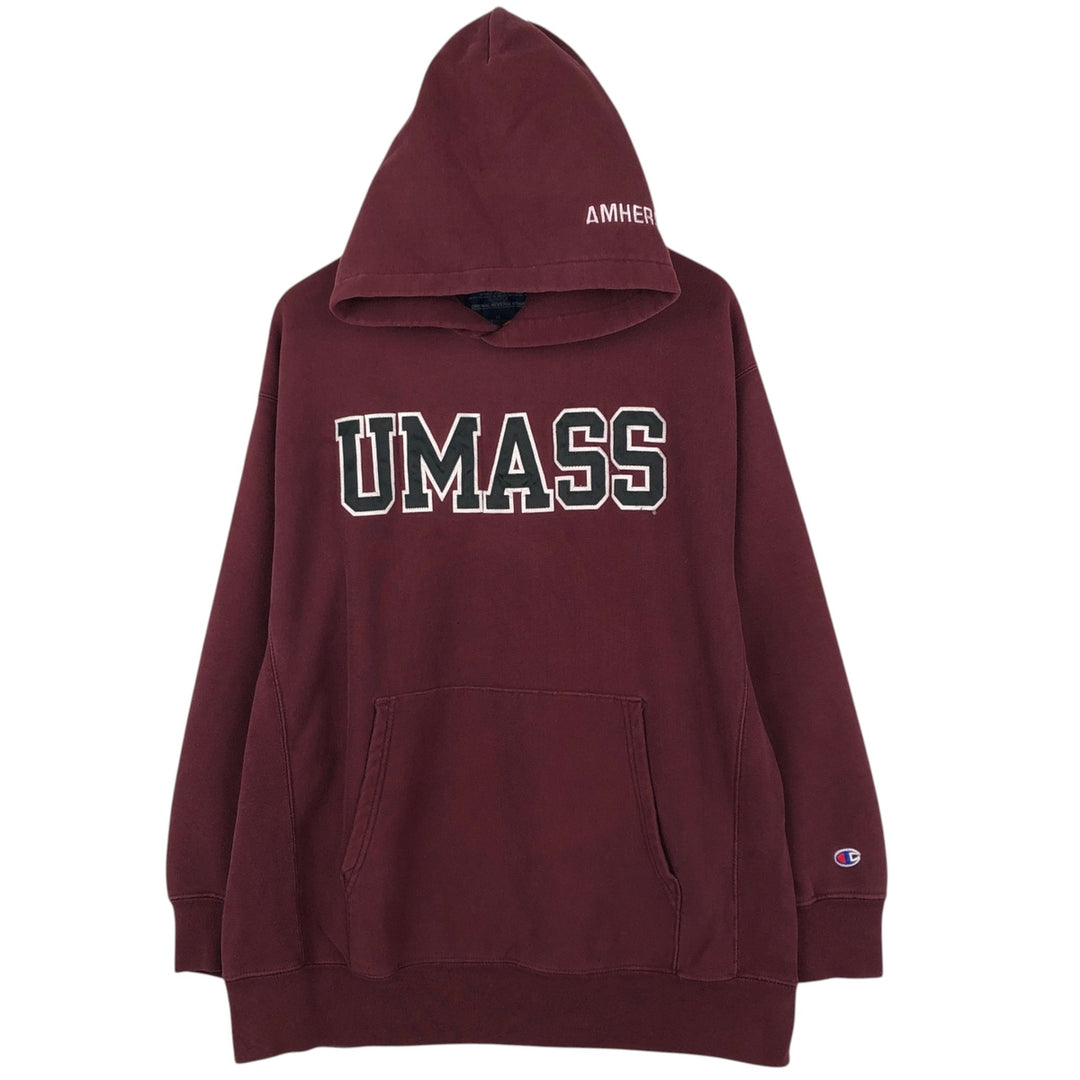 2000'S Champion Original Reverse Weave College Pullover Hoodie, Men's XL cotton burgundy type Vintage Second Hand