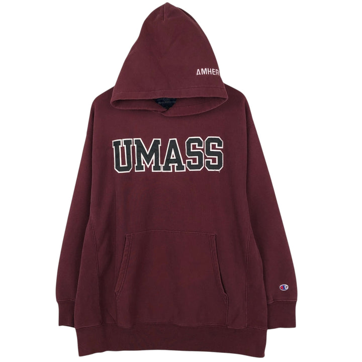 2000'S Champion Original Reverse Weave College Pullover Hoodie, Men's XL cotton burgundy type Vintage Second Hand