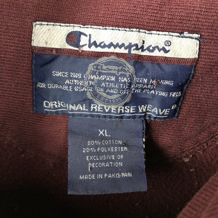 2000'S Champion Original Reverse Weave College Pullover Hoodie, Men's XL cotton burgundy type Vintage Second Hand