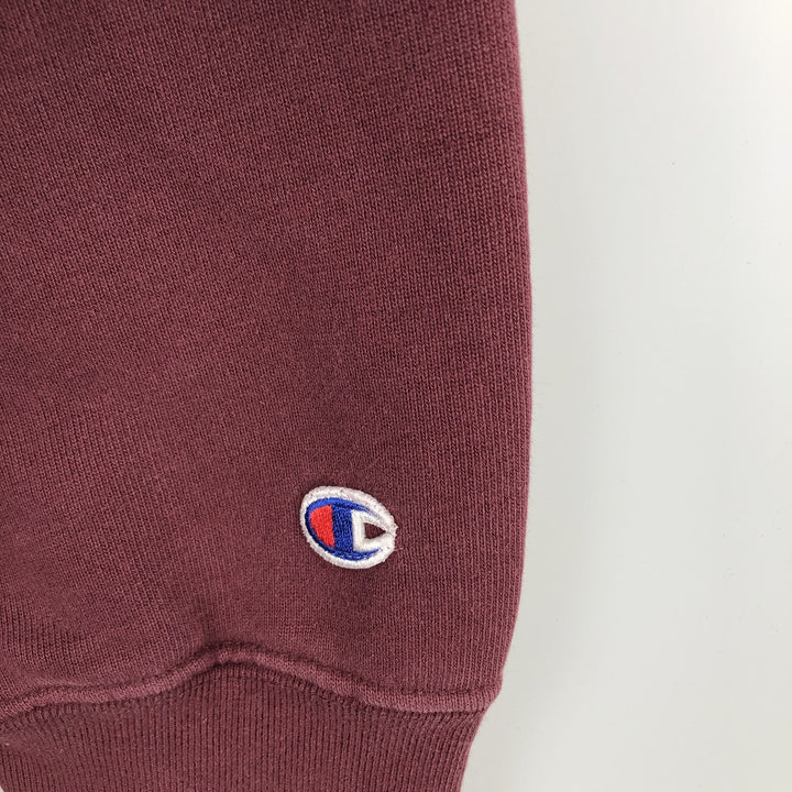2000'S Champion Original Reverse Weave College Pullover Hoodie, Men's XL cotton burgundy type Vintage Second Hand