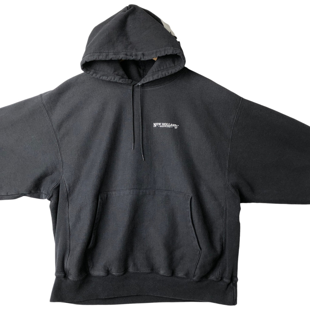 2000'S Champion Premium Reverse Weave Sweatshirt Pullover Hoodie, Men's XL cotton black type Vintage Second Hand