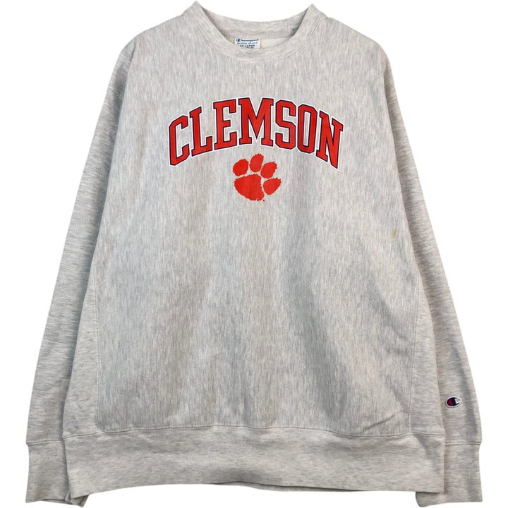 Champion Reverse Weave Print Sweatshirt, Men's XXL cotton white type Vintage Second Hand