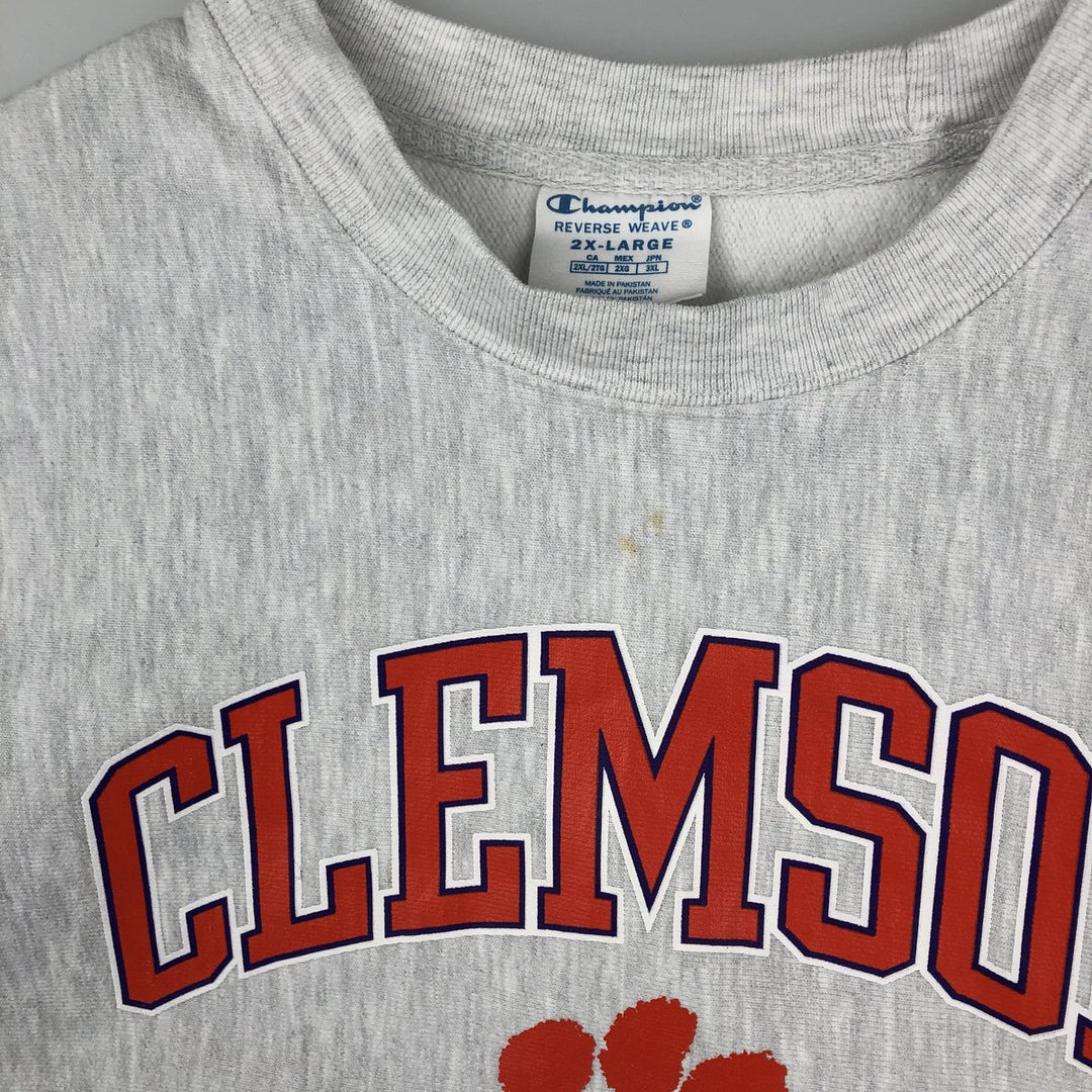 Champion Reverse Weave Print Sweatshirt, Men's XXL cotton white type Vintage Second Hand