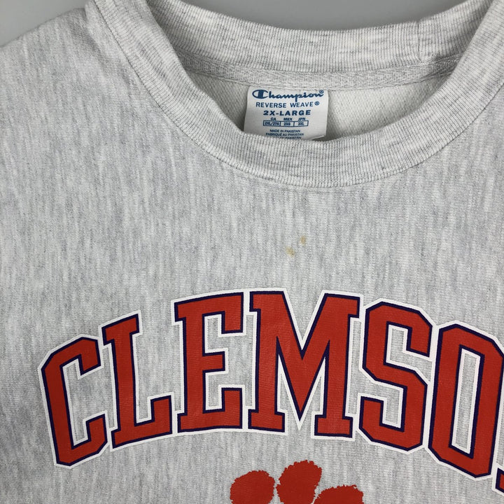 Champion Reverse Weave Print Sweatshirt, Men's XXL cotton white type Vintage Second Hand