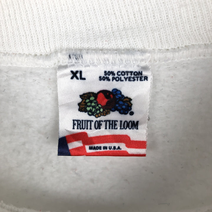 80'S Fruit of the Loom MLB Minnesota Twins Print Sweatshirt, Made in USA, Men's Size XL (approx.) cotton white type Vintage Second Hand