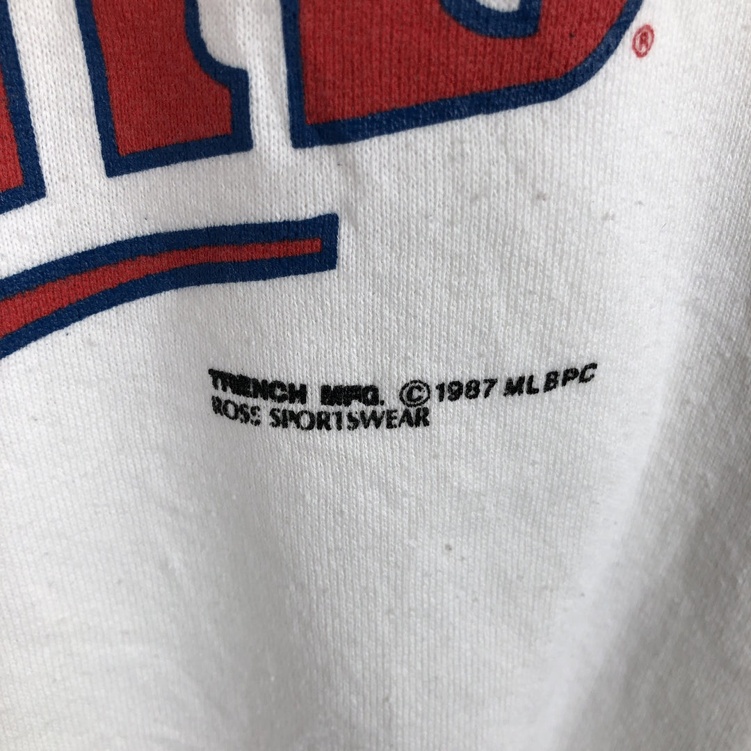 80'S Fruit of the Loom MLB Minnesota Twins Print Sweatshirt, Made in USA, Men's Size XL (approx.) cotton white type Vintage Second Hand