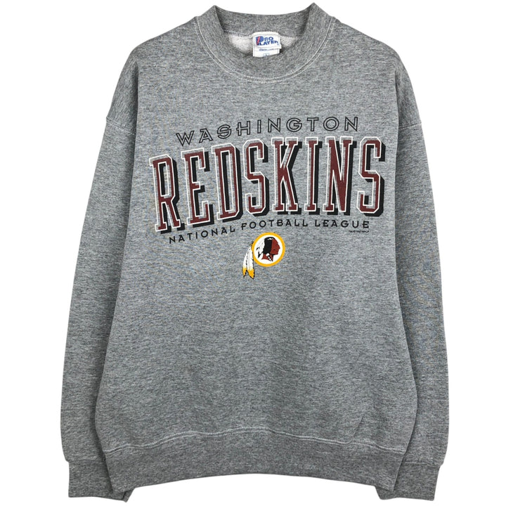 90'S PRO LAYER NFL Washington Redskins Print Sweatshirt, Made in USA, Men's Size L (Equivalent), Vintage polyester gray type Vintage Second Hand