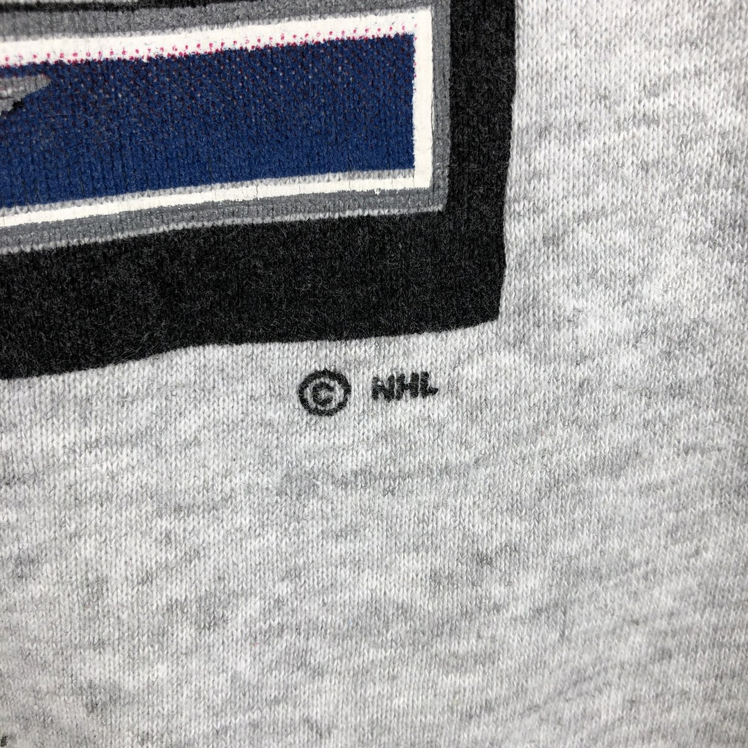90'S Tultex Maximum Sweats NHL Colorado Avalanche Print Sweatshirt (Men's XXL equivalent) cotton gray type Vintage Second Hand