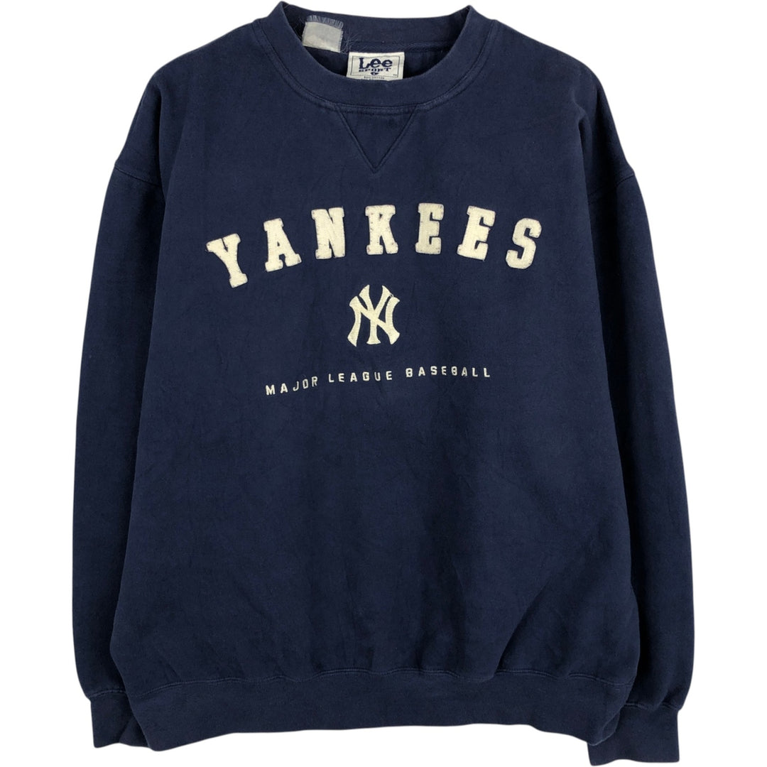 90'S Lee Sport MLB New York Yankees Sweatshirt, Men's Size L (approx.), Vintage cotton navy blue type Vintage Second Hand
