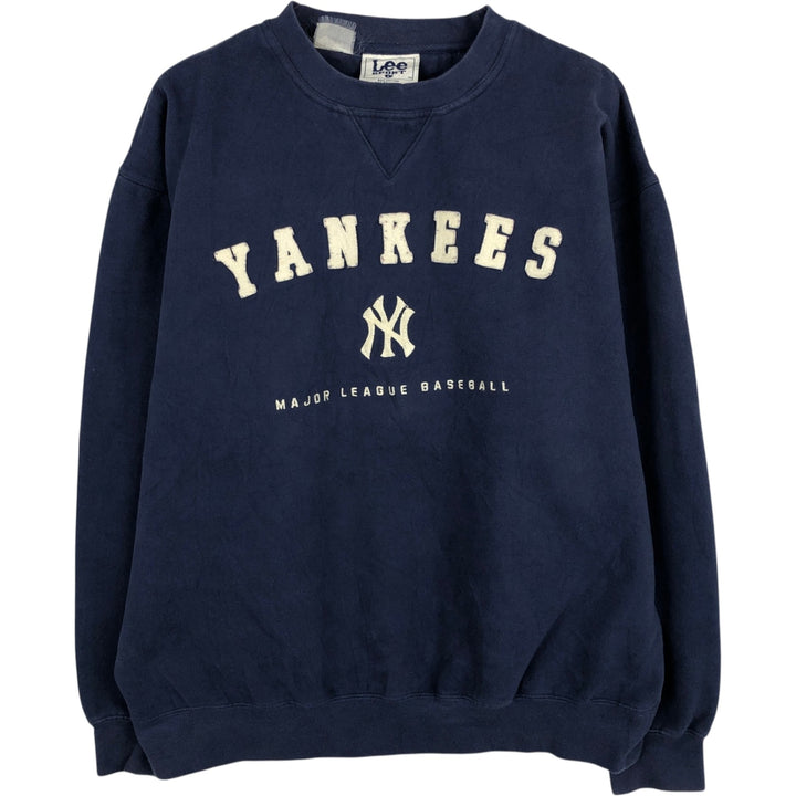 90'S Lee Sport MLB New York Yankees Sweatshirt, Men's Size L (approx.), Vintage cotton navy blue type Vintage Second Hand