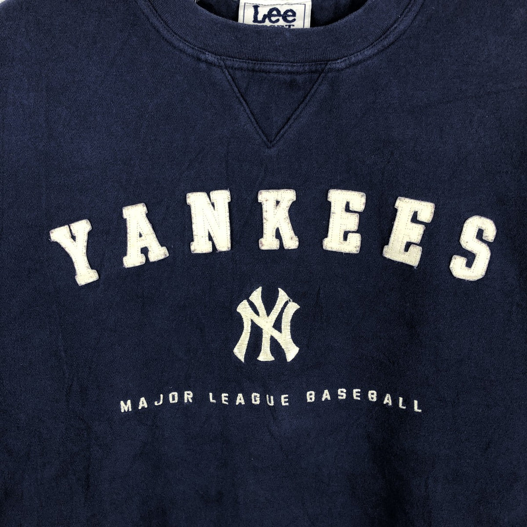 90'S Lee Sport MLB New York Yankees Sweatshirt, Men's Size L (approx.), Vintage cotton navy blue type Vintage Second Hand