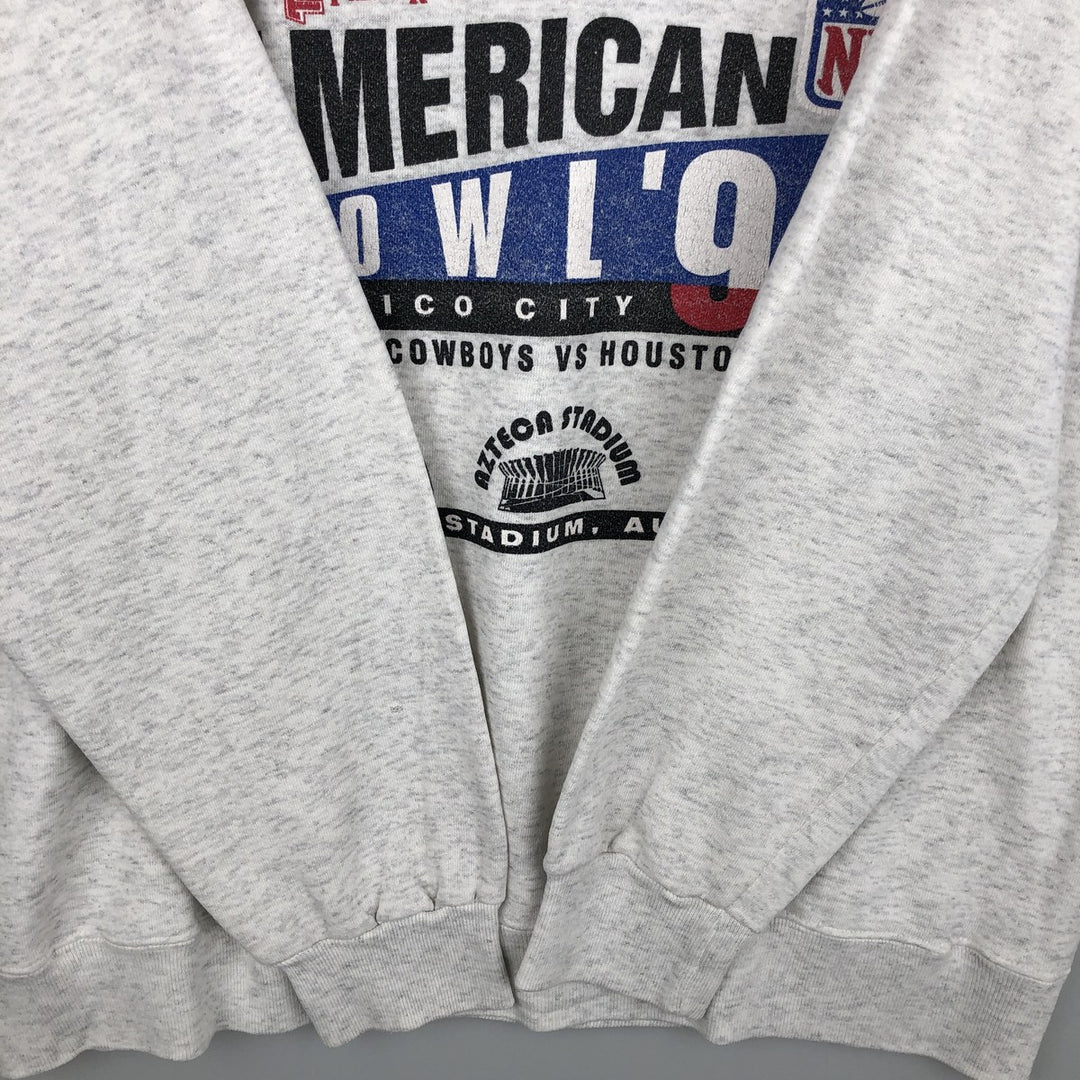 90'S Nutmeg 1994 NFL American Bowl Print Sweatshirt, Made in USA, Men's XL equivalent, Vintage cotton gray type Vintage Second Hand