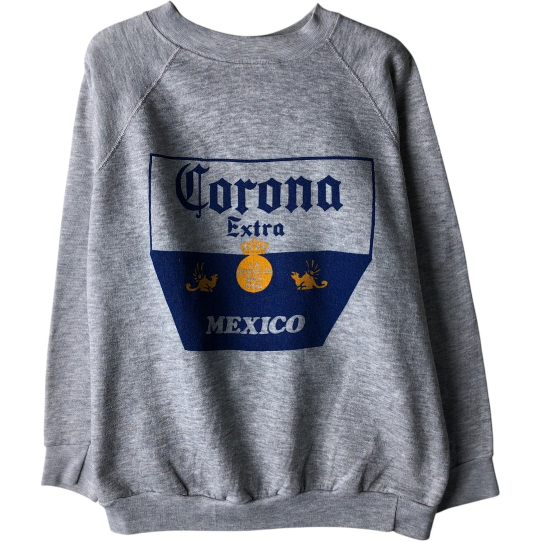 ACTION CORONA Corona Beer Advertising Sweatshirt, Made in USA, Men's XL (approx.) polyester gray type Vintage Second Hand