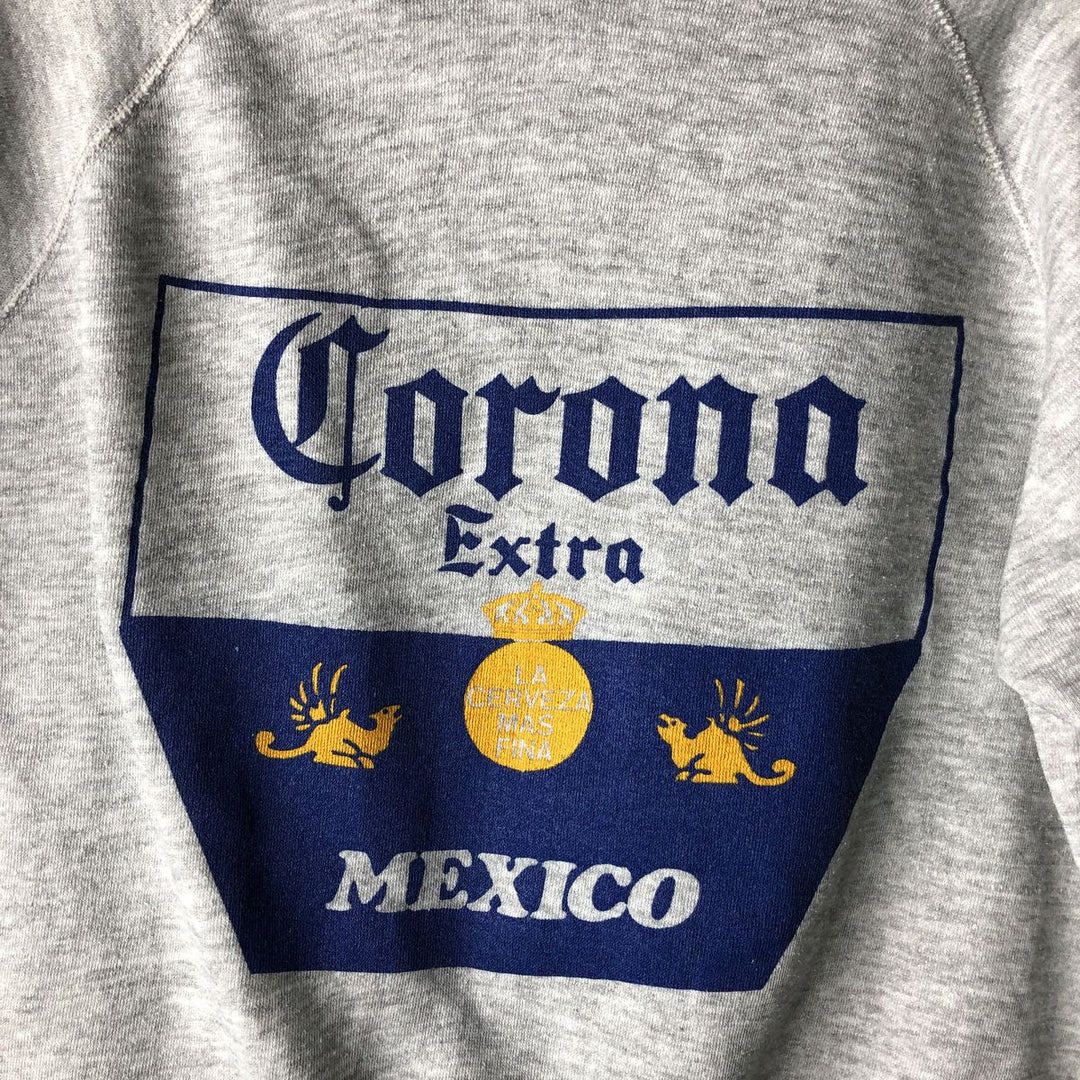 ACTION CORONA Corona Beer Advertising Sweatshirt, Made in USA, Men's XL (approx.) polyester gray type Vintage Second Hand