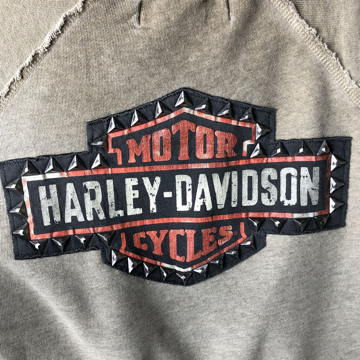Harley-Davidson studded advertising sweatshirt, men's size L (approx.) cotton brown type Vintage Second Hand