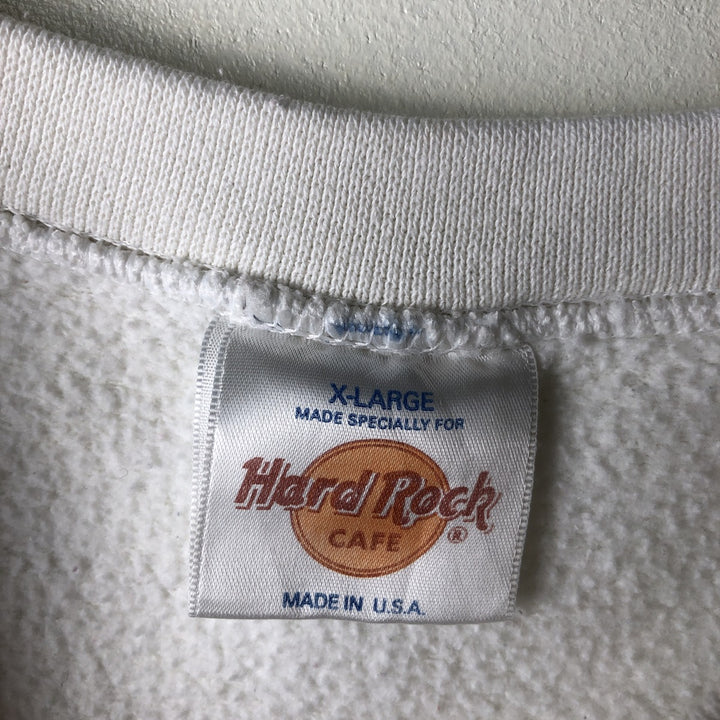 HARD ROCK CAFE Advertising Sweatshirt, Made in USA, Men's XL cotton white type Vintage Second Hand