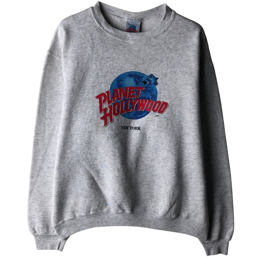 90'S Planet Hollywood Advertising Sweatshirt, Made in USA, Men's L, Vintage cotton gray type Vintage Second Hand