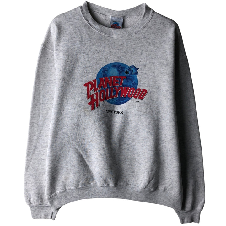 90'S Planet Hollywood Advertising Sweatshirt, Made in USA, Men's L, Vintage cotton gray type Vintage Second Hand