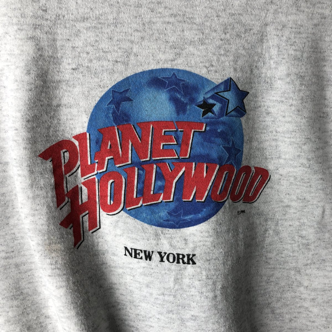 90'S Planet Hollywood Advertising Sweatshirt, Made in USA, Men's L, Vintage cotton gray type Vintage Second Hand