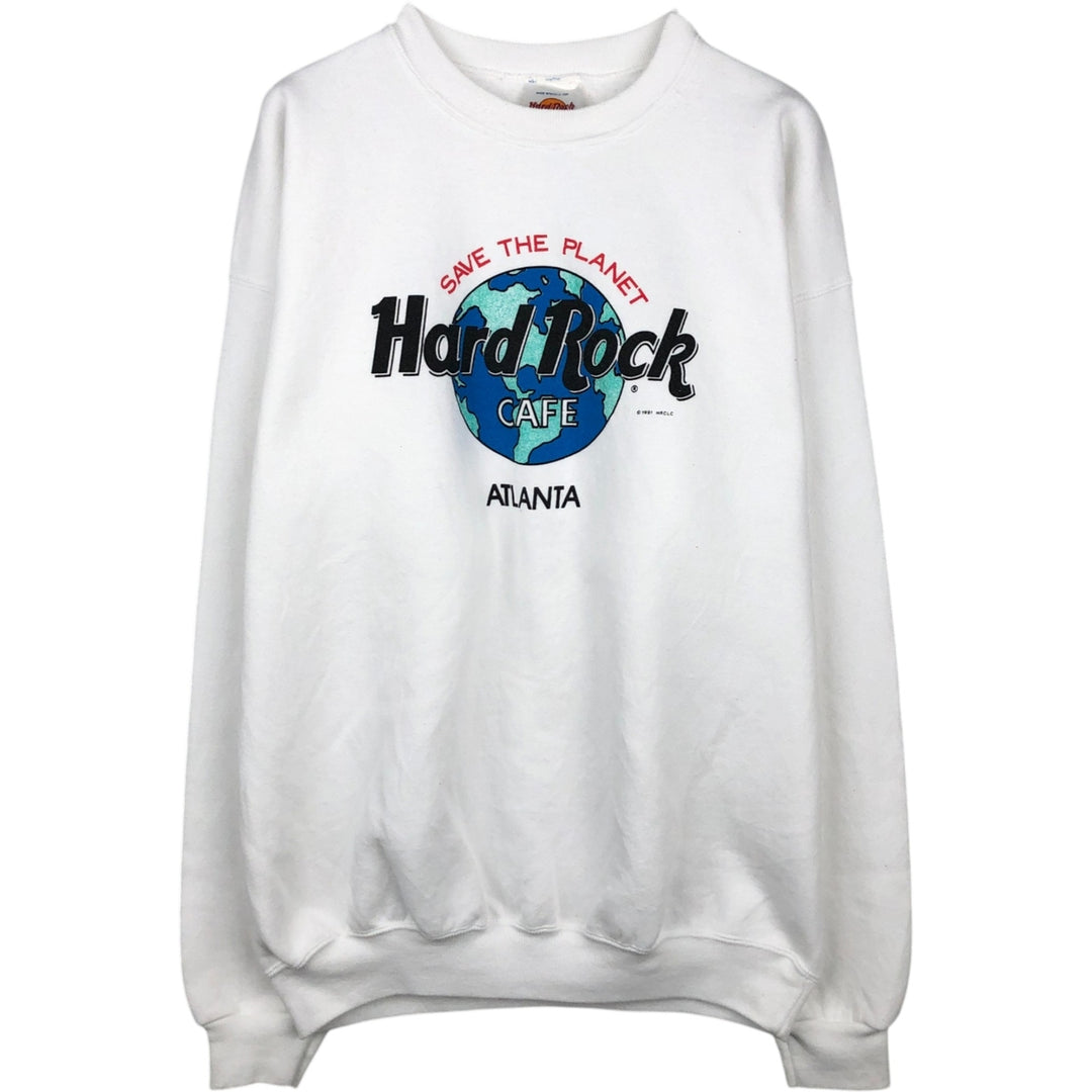 90'S Hard Rock Cafe Advertising Sweatshirt, Made in USA, Men's XL, Vintage cotton white type Vintage Second Hand
