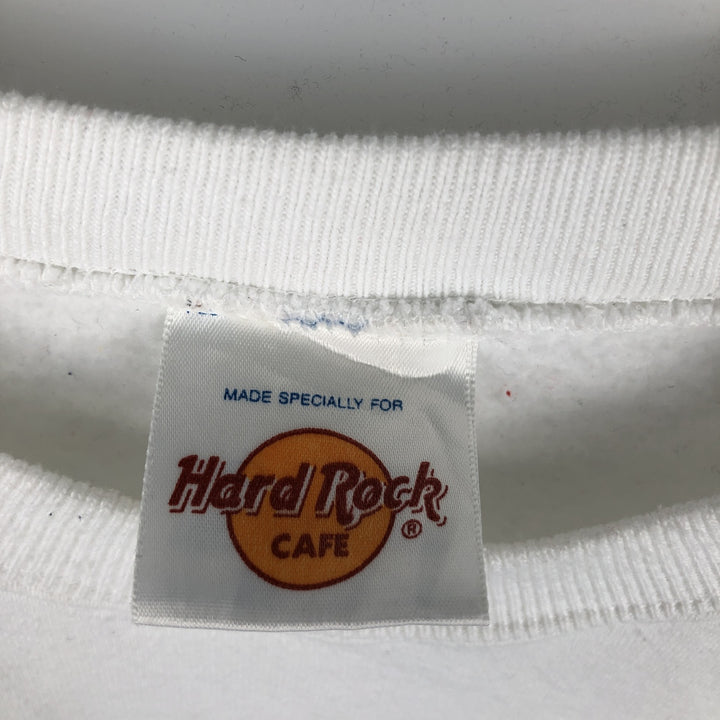 90'S Hard Rock Cafe Advertising Sweatshirt, Made in USA, Men's XL, Vintage cotton white type Vintage Second Hand