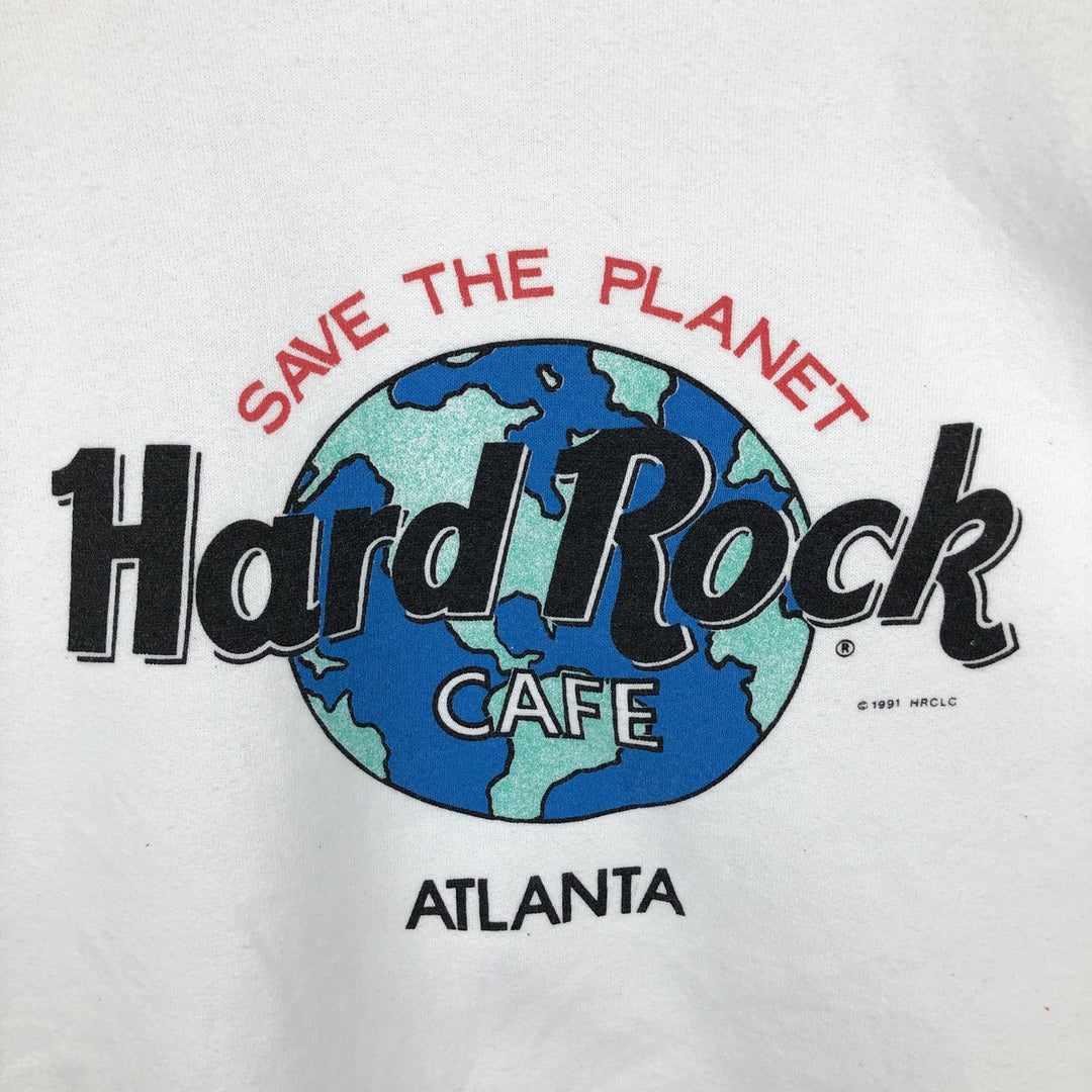 90'S Hard Rock Cafe Advertising Sweatshirt, Made in USA, Men's XL, Vintage cotton white type Vintage Second Hand