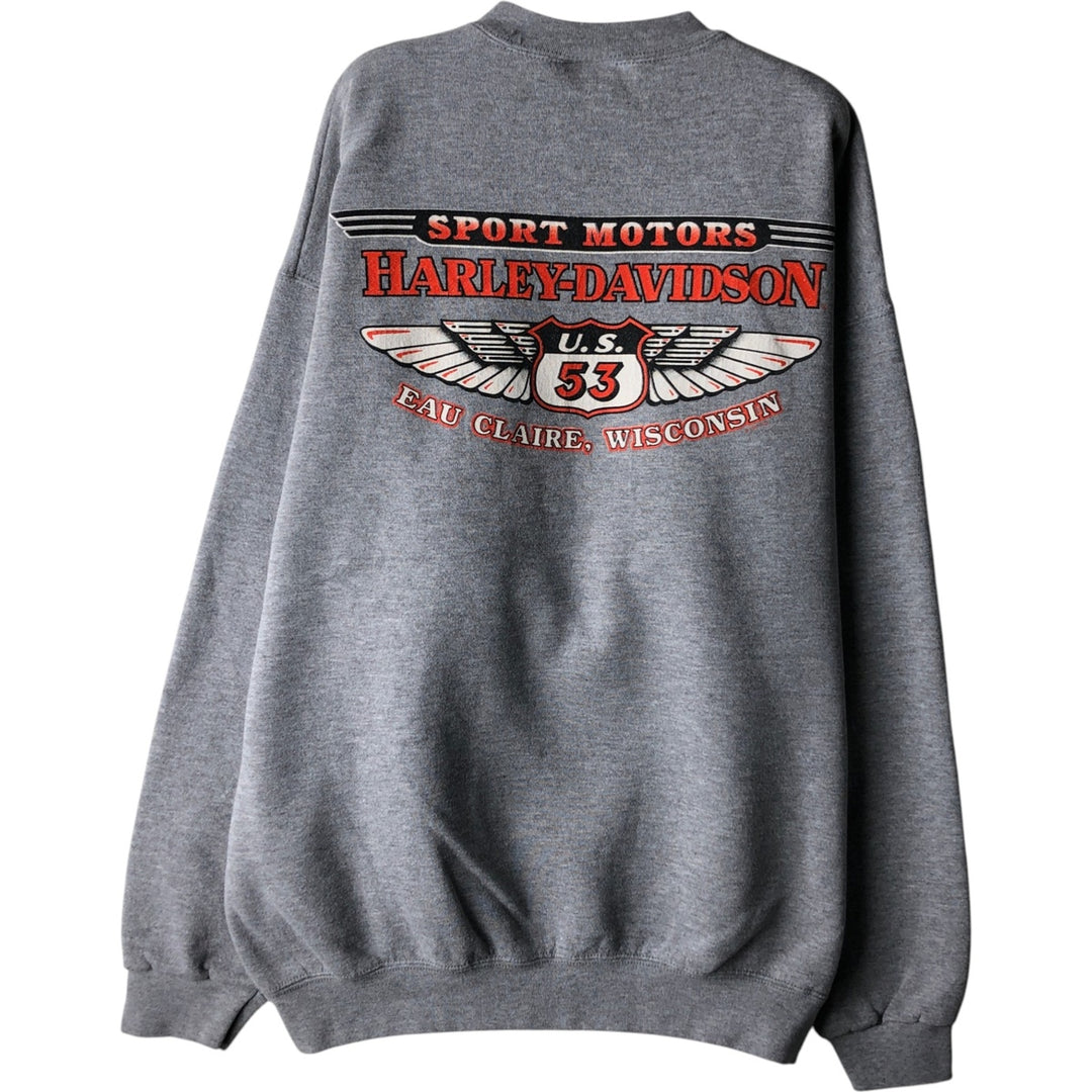 90'S Harley-Davidson Advertising Sweatshirt, Made in USA, Men's XL, Vintage cotton gray type Vintage Second Hand
