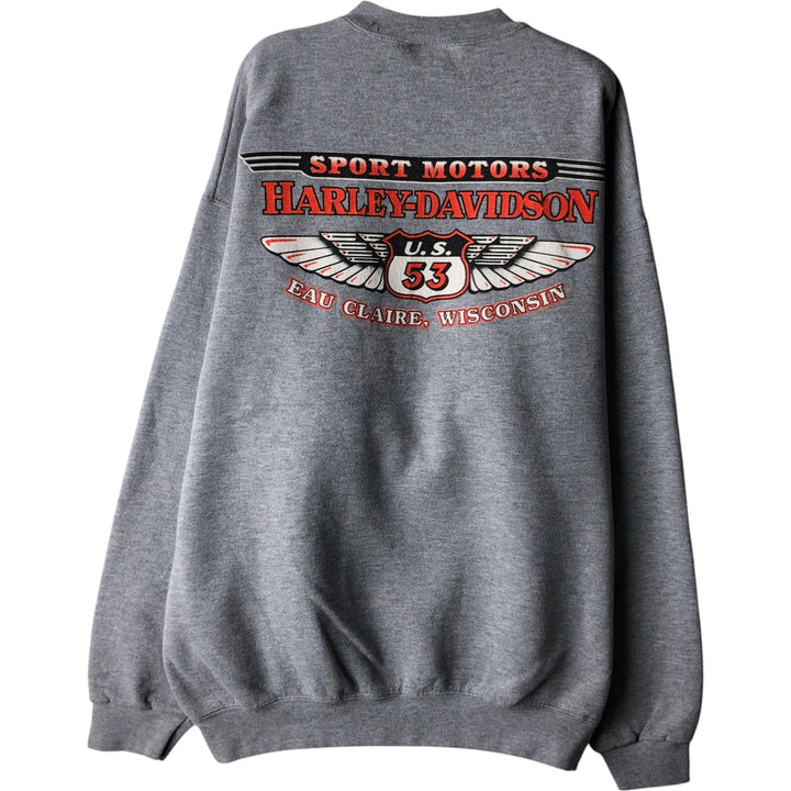 90'S Harley-Davidson Advertising Sweatshirt, Made in USA, Men's XL, Vintage cotton gray type Vintage Second Hand