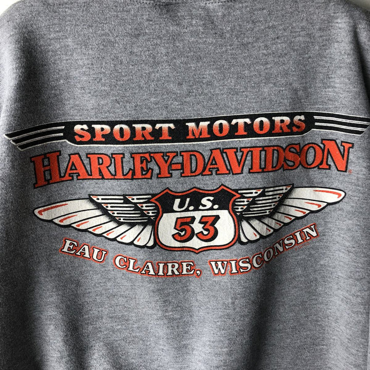90'S Harley-Davidson Advertising Sweatshirt, Made in USA, Men's XL, Vintage cotton gray type Vintage Second Hand
