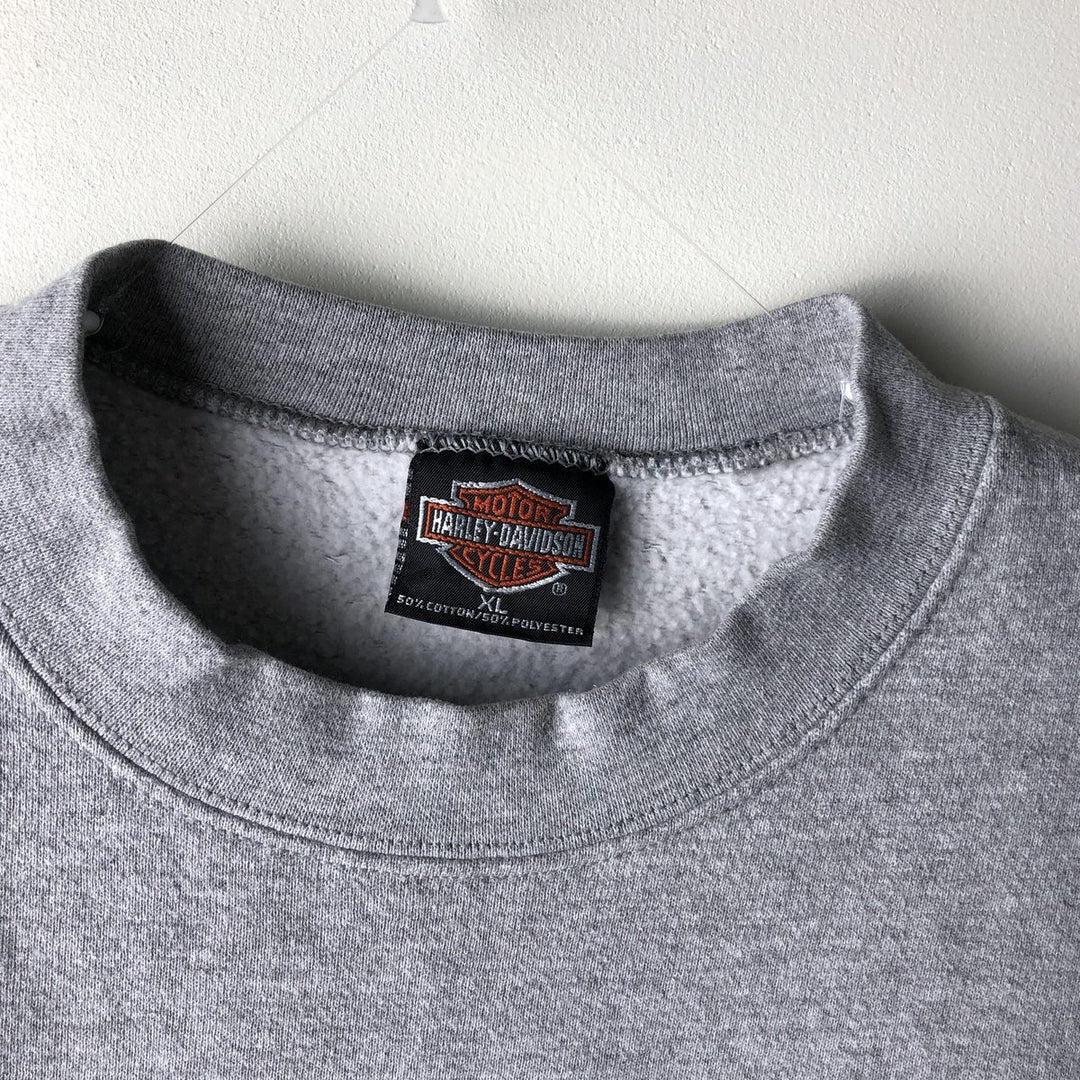 90'S Harley-Davidson Advertising Sweatshirt, Made in USA, Men's XL, Vintage cotton gray type Vintage Second Hand
