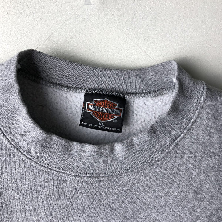 90'S Harley-Davidson Advertising Sweatshirt, Made in USA, Men's XL, Vintage cotton gray type Vintage Second Hand