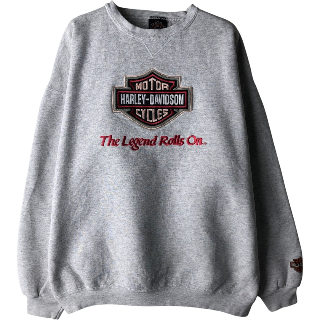 Harley-Davidson advertising sweatshirt, made in USA, men's size XL equivalent, vintage. cotton gray type Vintage Second Hand