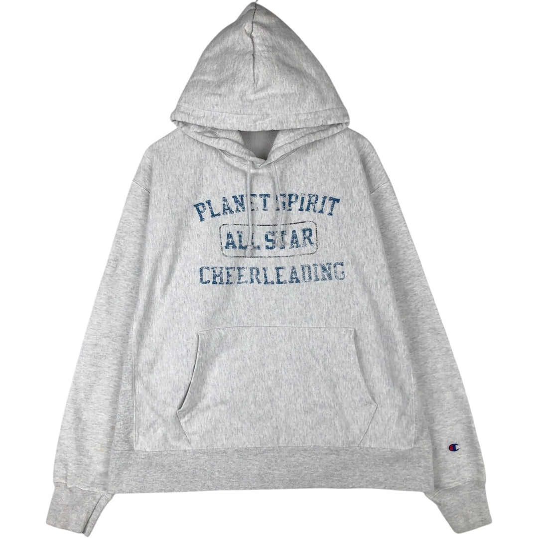 Champion REVERSE WEAVE Triple Print Sweatshirt Pullover Hoodie, Men's XL (approx.) cotton gray type Vintage Second Hand