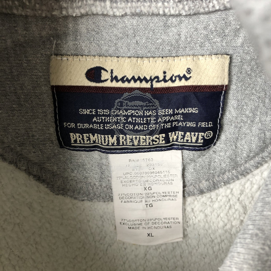 Champion Premium Reverse Weave Animal Print Sweatshirt Pullover Hoodie (Men's XL equivalent) cotton gray type Vintage Second Hand