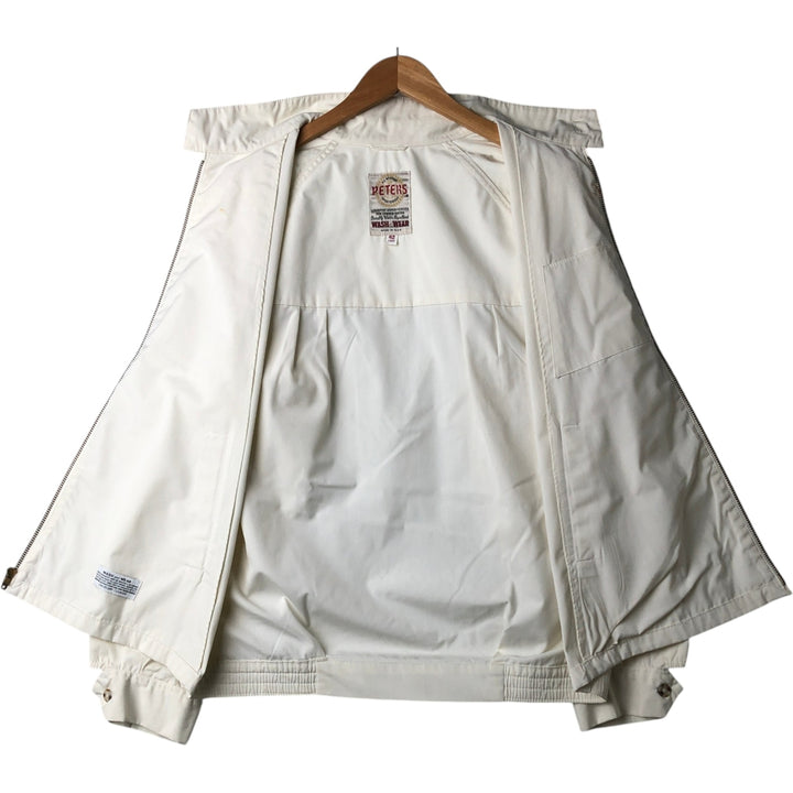1960'S PETERS Harrington Jacket Swing Top, Made in USA, Men's Size L (Equivalent), Vintage polyester white type Vintage Second Hand