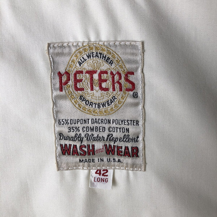 1960'S PETERS Harrington Jacket Swing Top, Made in USA, Men's Size L (Equivalent), Vintage polyester white type Vintage Second Hand