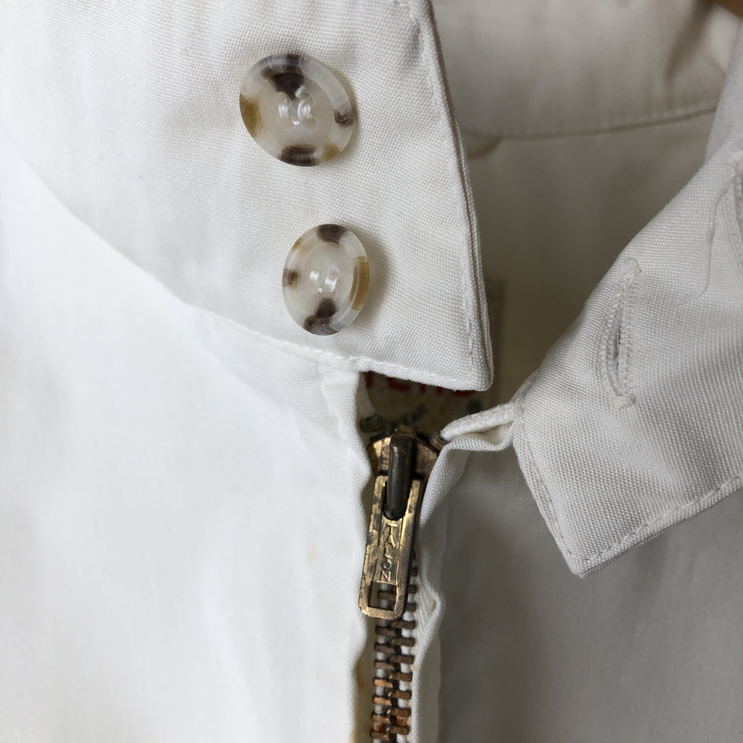 1960'S PETERS Harrington Jacket Swing Top, Made in USA, Men's Size L (Equivalent), Vintage polyester white type Vintage Second Hand
