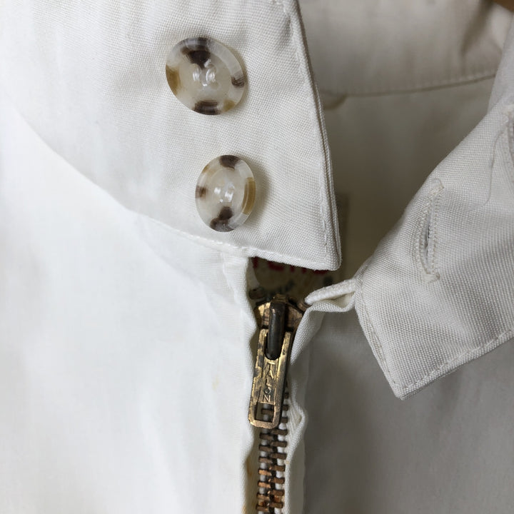 1960'S PETERS Harrington Jacket Swing Top, Made in USA, Men's Size L (Equivalent), Vintage polyester white type Vintage Second Hand