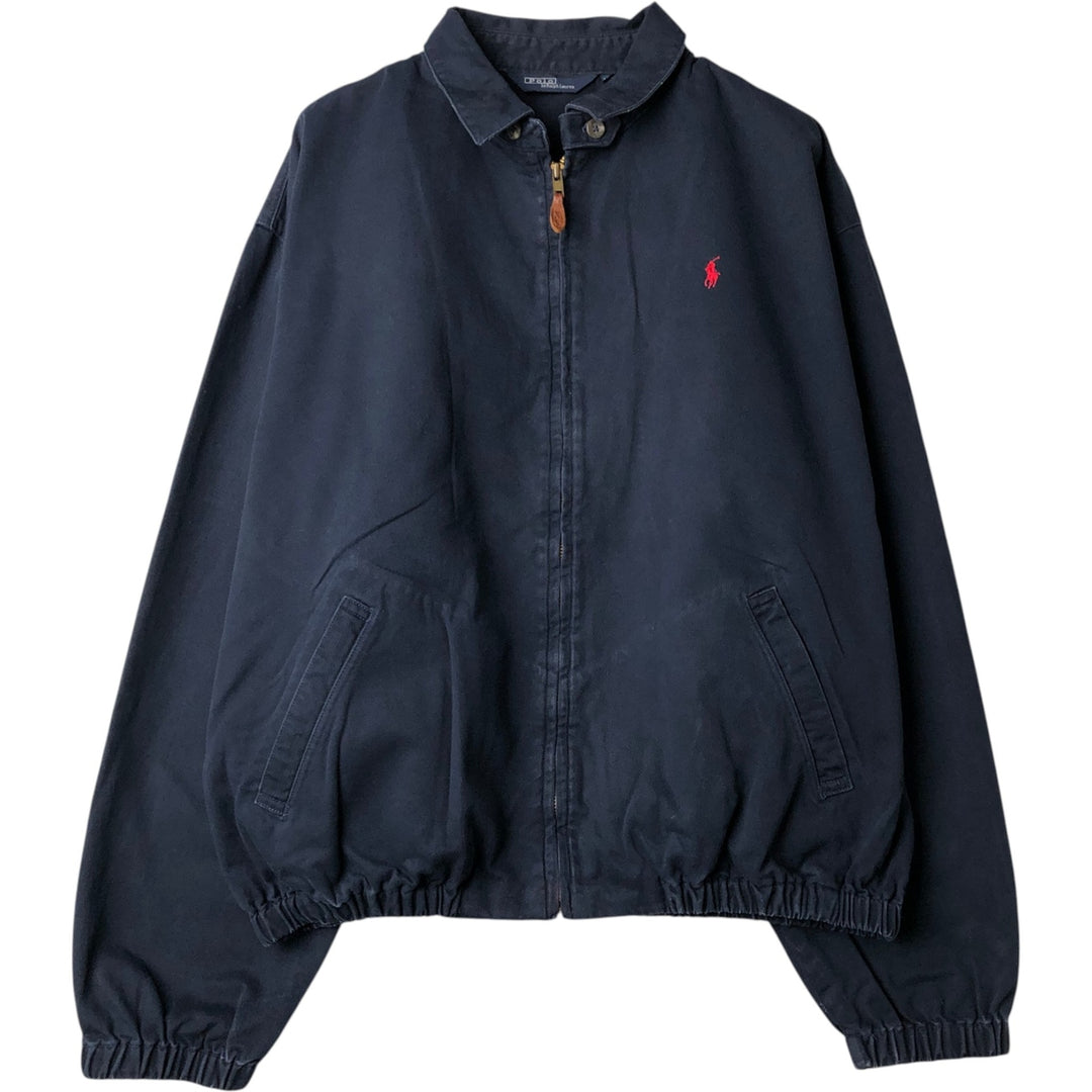 90'S Ralph Lauren POLO by Ralph Lauren Swing Top Sports Jacket Made in USA Men's XL cotton navy blue type Vintage Second Hand