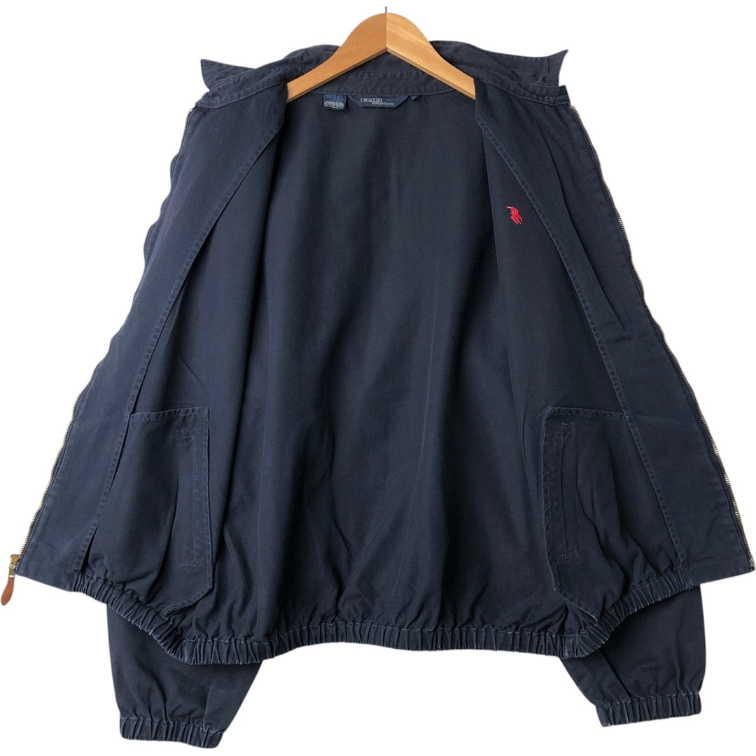 90'S Ralph Lauren POLO by Ralph Lauren Swing Top Sports Jacket Made in USA Men's XL cotton navy blue type Vintage Second Hand