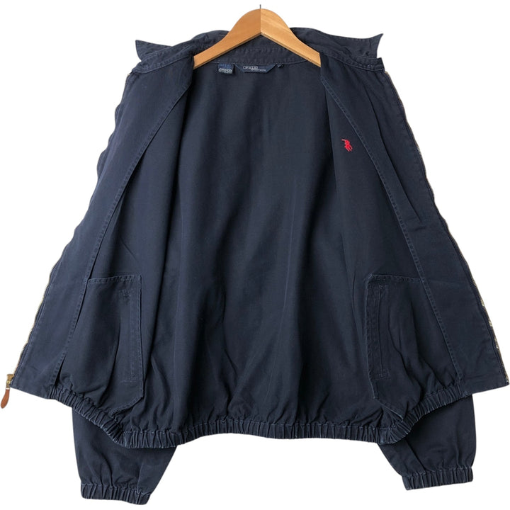 90'S Ralph Lauren POLO by Ralph Lauren Swing Top Sports Jacket Made in USA Men's XL cotton navy blue type Vintage Second Hand