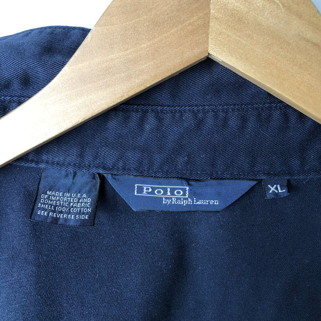 90'S Ralph Lauren POLO by Ralph Lauren Swing Top Sports Jacket Made in USA Men's XL cotton navy blue type Vintage Second Hand