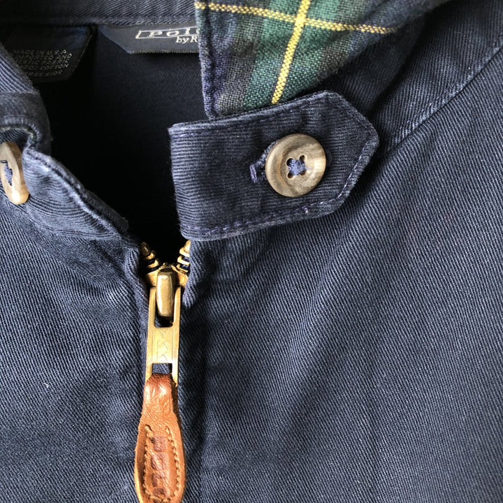90'S Ralph Lauren POLO by Ralph Lauren Swing Top Sports Jacket Made in USA Men's XL cotton navy blue type Vintage Second Hand
