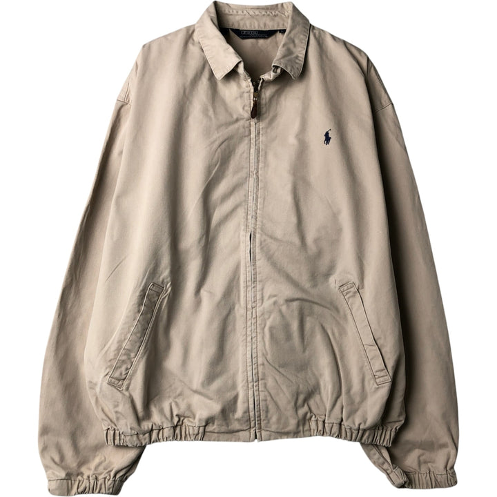 90'S Ralph Lauren POLO by Ralph Lauren Swing Top Sports Jacket Made in USA Men's L size cotton Beige type Vintage Second Hand