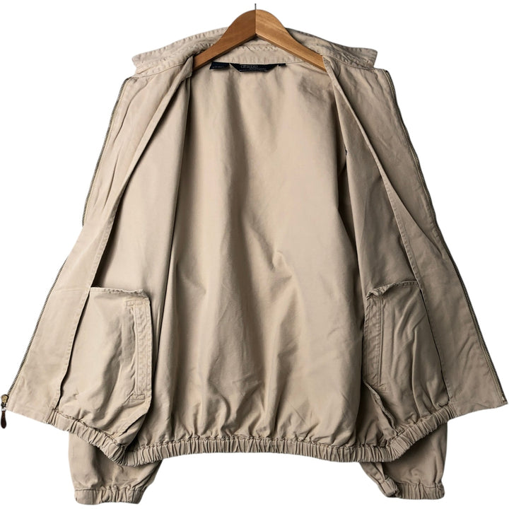 90'S Ralph Lauren POLO by Ralph Lauren Swing Top Sports Jacket Made in USA Men's L size cotton Beige type Vintage Second Hand