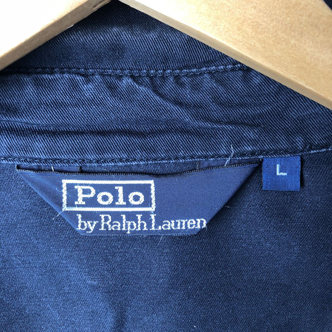 Ralph Lauren POLO by Ralph Lauren Swing Top Sports Jacket Men's L size cotton navy blue type Vintage Second Hand