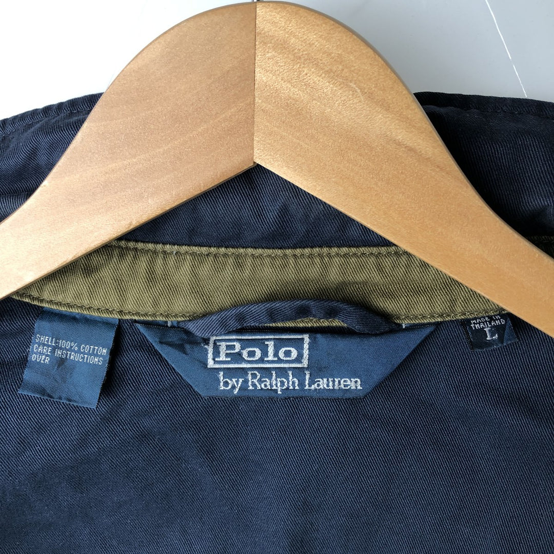 Ralph Lauren POLO by Ralph Lauren Swing Top Sports Jacket Men's L size cotton navy blue type Vintage Second Hand