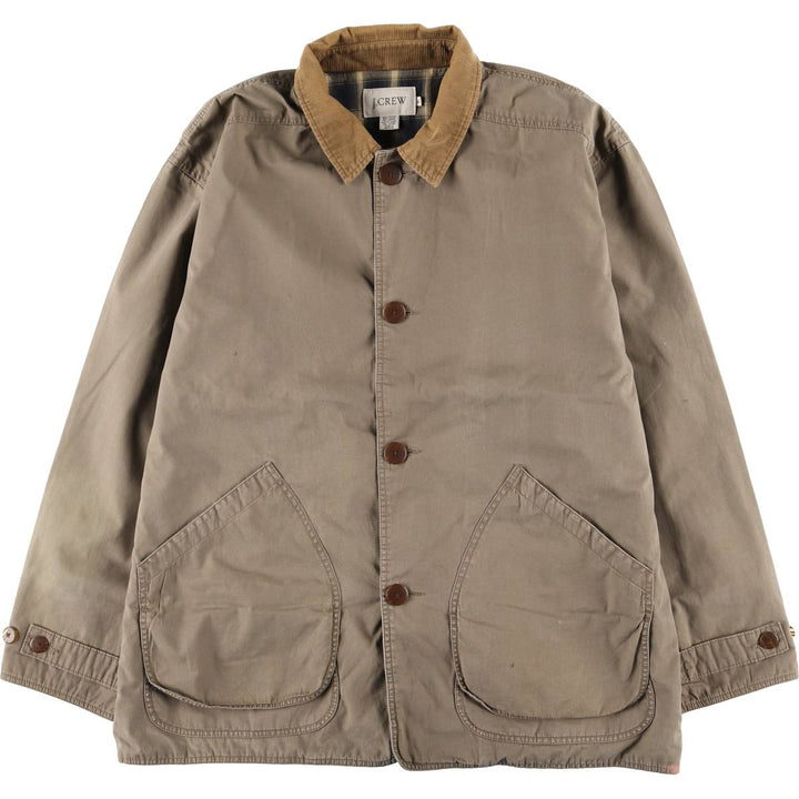 90'S J.Crew Hunting Jacket, Men's Size XL (approx.) cotton Beige type Vintage Second Hand