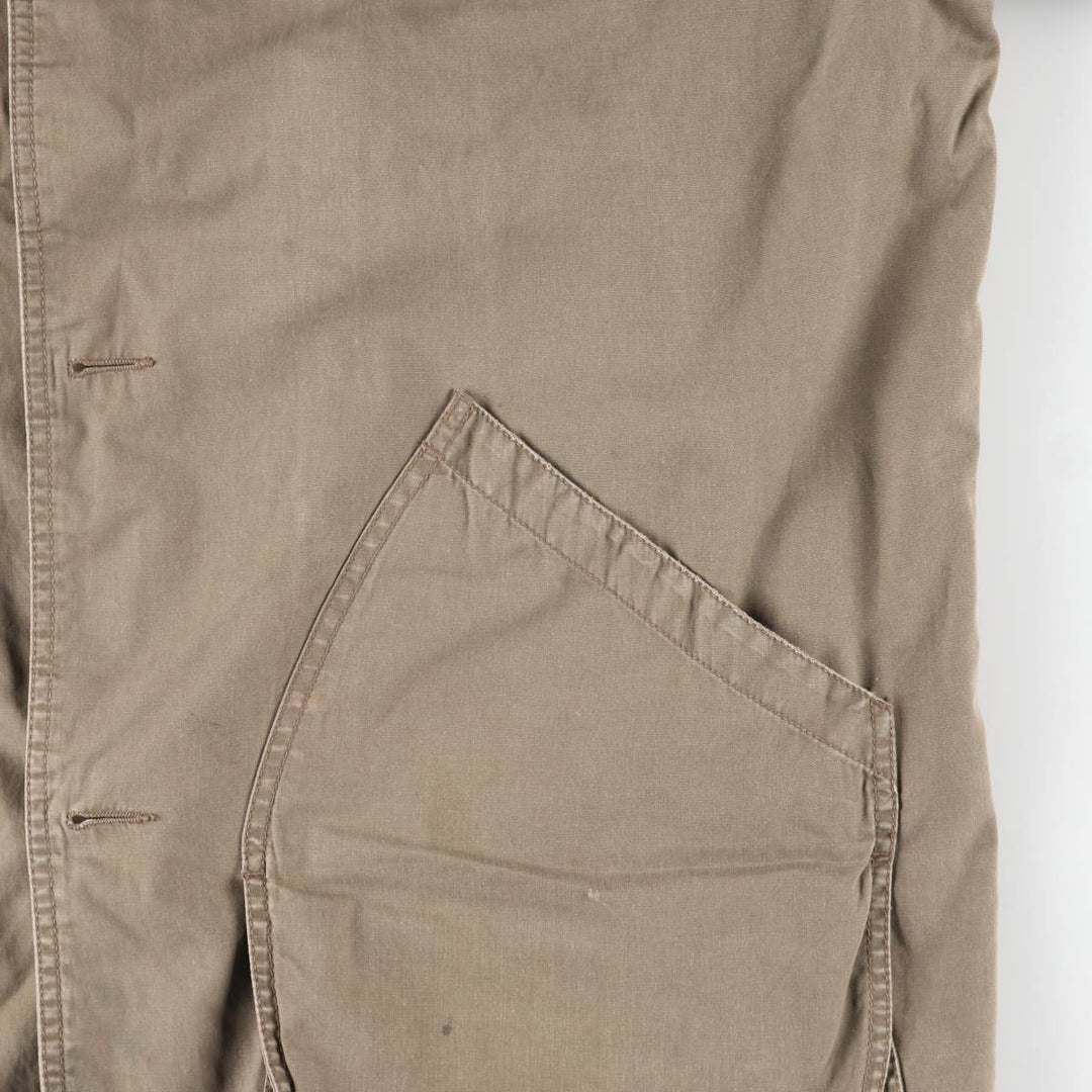90'S J.Crew Hunting Jacket, Men's Size XL (approx.) cotton Beige type Vintage Second Hand